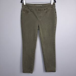 Chico's Olive Green Ankle Length Pull On Jeggings size 6